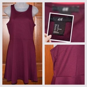H&M Burgandy solid sleeveless dress, M
